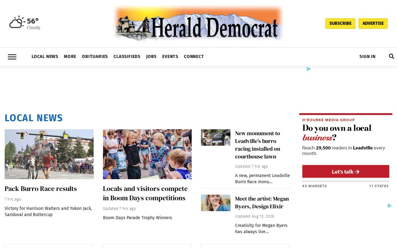 Leadville Herald Lake County crime and arrest news homepage
